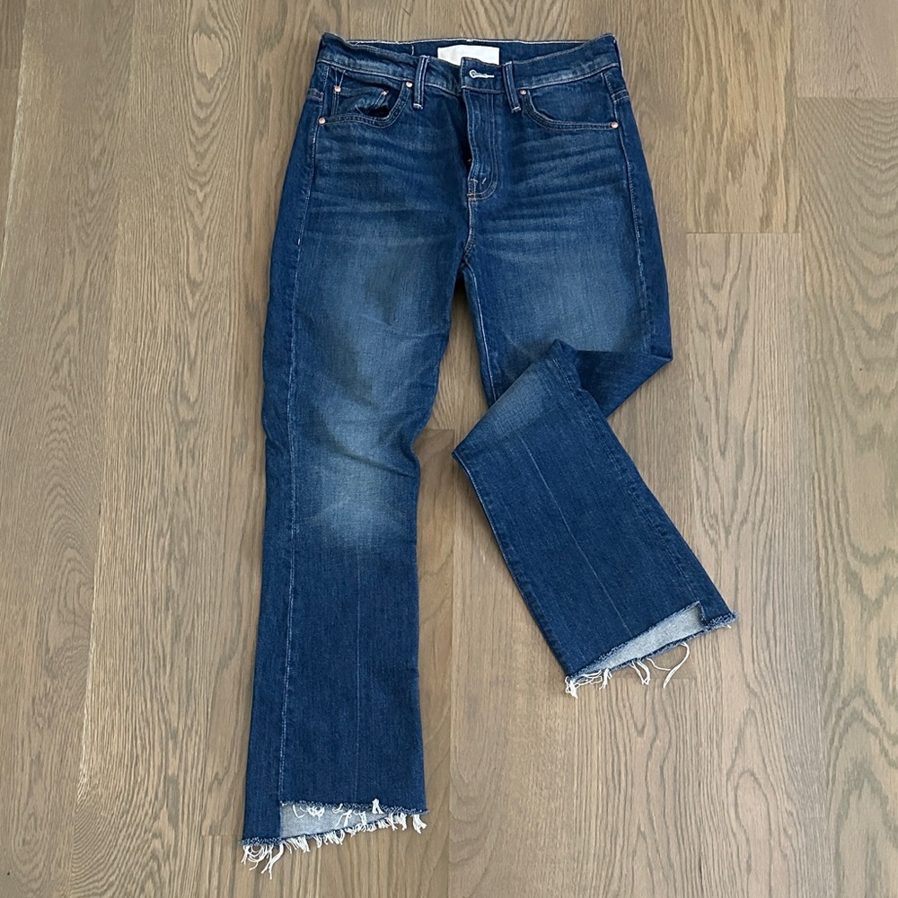 MOTHER Dark Blue Straight Leg Jeans